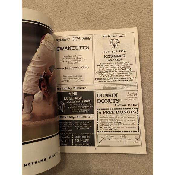 1992‎ Houston Astros Spring Training Baseball Program Jeff Bagwell - Picture 6 of 7